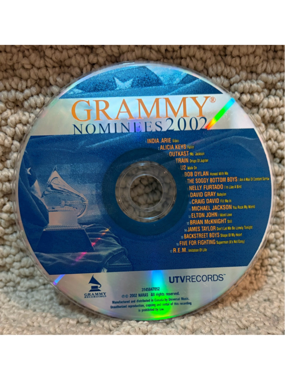 Grammy Nominees 2002 Music CD One Size Blue Silver